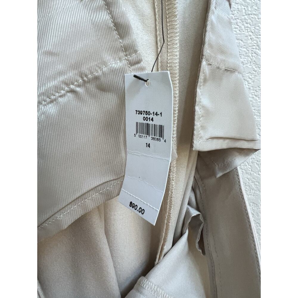 NWT Banana Republic Hayden Pant Women Sz 14 Cream High Rise Tapered Office Work - Picture 6 of 7